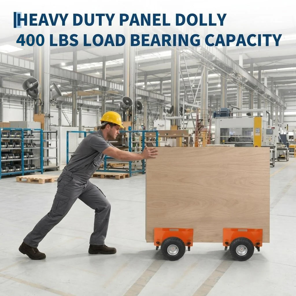 Garvee Carro Panel Dolly Industrial de Acero al Carbono Capacidad 181 kg Ruedas Macizas Centro de Gravedad Bajo Naranja