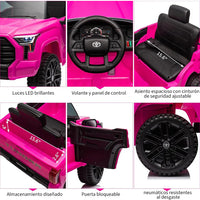Garvee Jeep Eléctrico 12V 7AH, 4 Ruedas, Doble Tracción, Motor 390#, Asiento PP, Seguro Divertido, 3-6 años, Exterior, Rosa Fucsia