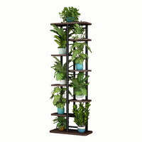 Garvee Estantería Para Plantas 8 Niveles Metal Y Madera Soporte Resistente Antideslizante Jardín Y Balcón Minimalista