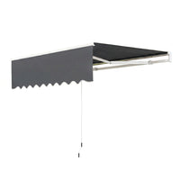 Garvee Toldo Retráctil Manual 3x2.5m para Terraza y Jardín, Toldo Exterior Impermeable con Protección UV y Manivela, Aluminio Reforzado Color Gris