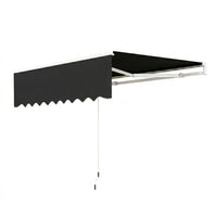 Garvee Toldo Retráctil Manual 300x240 cm para Patio y Terraza Marco de Aluminio Lona Impermeable Protección UV50+ con Manivela Negro