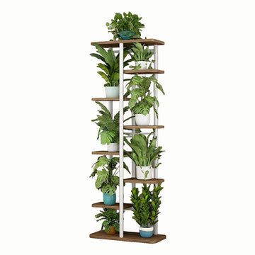 Garvee Soporte para plantas de metal Garvee, estantería de esquina de 8 niveles, estante para macetas para interior y exterior, para sala de estar