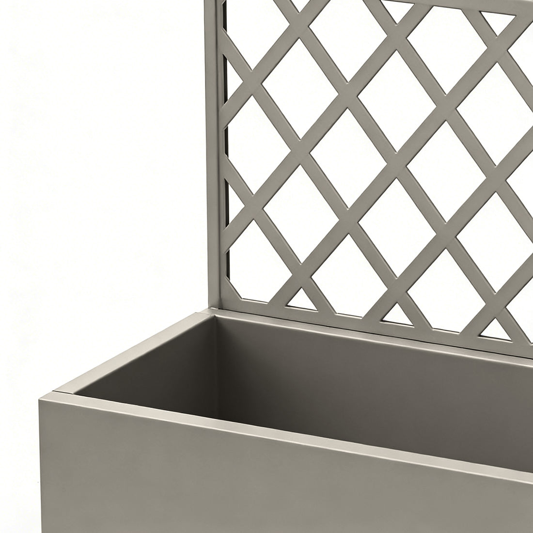 Garvee Macetero Elevado con Trellis y Ruedas, Acero Galvanizado, Móvil y Resistente para Jardín, Patio o Césped, Inteligente Drenaje, Tamaño Compacto, Color Gris