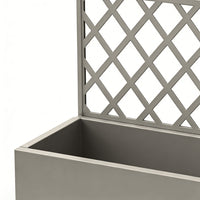 Garvee Macetero Elevado con Trellis y Ruedas, Acero Galvanizado, Móvil y Resistente para Jardín, Patio o Césped, Inteligente Drenaje, Tamaño Compacto, Color Gris