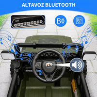 Garvee Coche Eléctrico 12V, Bluetooth, Luces LED, Seguridad, Control Remoto, 3-6 años, Interior y Exterior, Verde