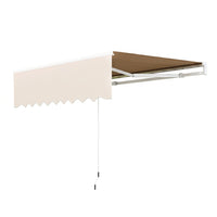 Garvee Toldo Retráctil Manual 300x240 cm para Patio y Terraza, Marco de Aluminio, Lona Impermeable 280g/m² con Protección UV50+ y Manivela, Caqui