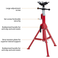Garvee Soporte para Tubos V-Head Ajustable 71-132 cm Acero Carbono Plegable 1134 kg para Soldadura y Corte Negro
