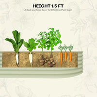 Garvee Jardineras Elevadas Galvanizadas 244x61x46 cm Beige para Jardines al Aire Libre - Acero Galvanizado, Resistente a la Oxidación, Fácil Montaje, Drenaje Óptimo, Diseño Modular