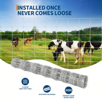 Garvee Valla para Ganado 1.2x50m Acero Galvanizado 14-Gauge Malla Soldada Resistente a Impactos Ganaderos, Agricultores Granjas, Campos, Jardines Plata