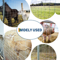 Garvee Valla para Ganado 1.2x50m Acero Galvanizado 14-Gauge Malla Soldada Resistente a Impactos Ganaderos, Agricultores Granjas, Campos, Jardines Plata