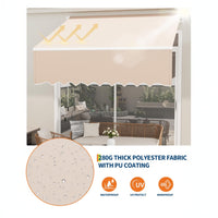 Garvee Toldo Retráctil Manual 300x240 cm para Patio y Terraza, Marco de Aluminio, Lona Impermeable 280g/m² con Protección UV50+ y Manivela, Caqui