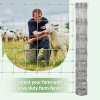 Garvee Valla para Ganado 1.2x50m Acero Galvanizado 14-Gauge Malla Soldada Resistente a Impactos Ganaderos, Agricultores Granjas, Campos, Jardines Plata
