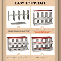 Garvee Caja de Nido para Pollos 2 Capas 8 Compartimentos, Acero Galvanizado, Con 8 Huevos Falsos, Bandeja Recolección Barra Posadero, Antióxido Gallineros, Rojo