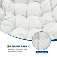 Garvee Silla Mecedora Interior/Exterior Silla Huevo de Ratán Royal Cómoda Sobredimensionada con Cojín Acolchado Olefina Resistente Jardín Porche