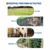 Garvee Cerca para Ganado 1.5x50m Alambre Galvanizado Malla Soldada Resistente Duradera Ganaderos, Agricultores Granjas, Campos, Residencias Plata