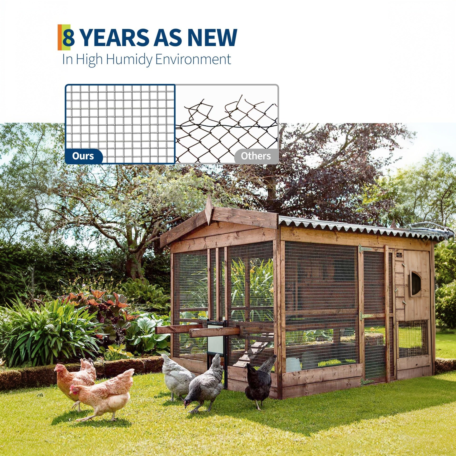 Garvee Malla De Alambre Soldada De Acero Inoxidable Para Cercas Y Jaulas De Pollo, 19 Calibre Galvanizado, Aperturas Hexagonales 1.2 x 15 m, Resistente Y Versátil Para Jardines, Incluye 50 Ataduras De Acero