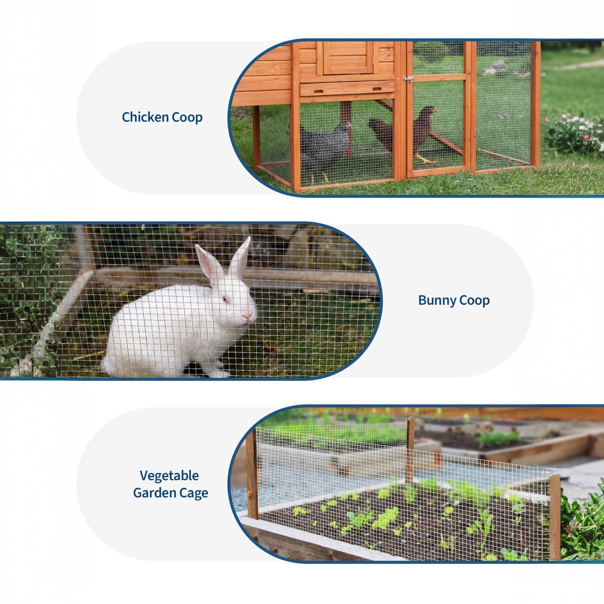 Garvee Malla De Alambre Soldada De Acero Inoxidable Para Cercas Y Jaulas De Pollo, 19 Calibre Galvanizado, Aperturas Hexagonales 1.2 x 15 m, Resistente Y Versátil Para Jardines, Incluye 50 Ataduras De Acero