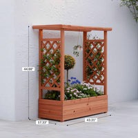 Garvee Cama De Jardín Elevada Con Enrejado, 45 In Madera, Techo Colgante Para Patio Y Balcón, Resistente Y Estética
