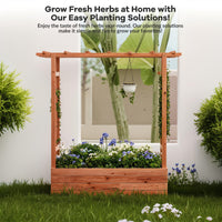 Garvee Cama De Jardín Elevada Con Enrejado, 45 In Madera, Techo Colgante Para Patio Y Balcón, Resistente Y Estética