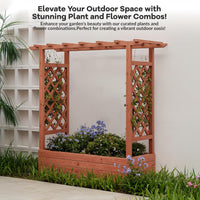 Garvee Cama De Jardín Elevada Con Enrejado, 45 In Madera, Techo Colgante Para Patio Y Balcón, Resistente Y Estética