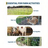 Garvee Valla para Ganado 1.8x50m Alambre Galvanizado Malla Soldada Robusta Resistente Ganaderos, Propietarios Granjas, Hogares, Jardines Plata