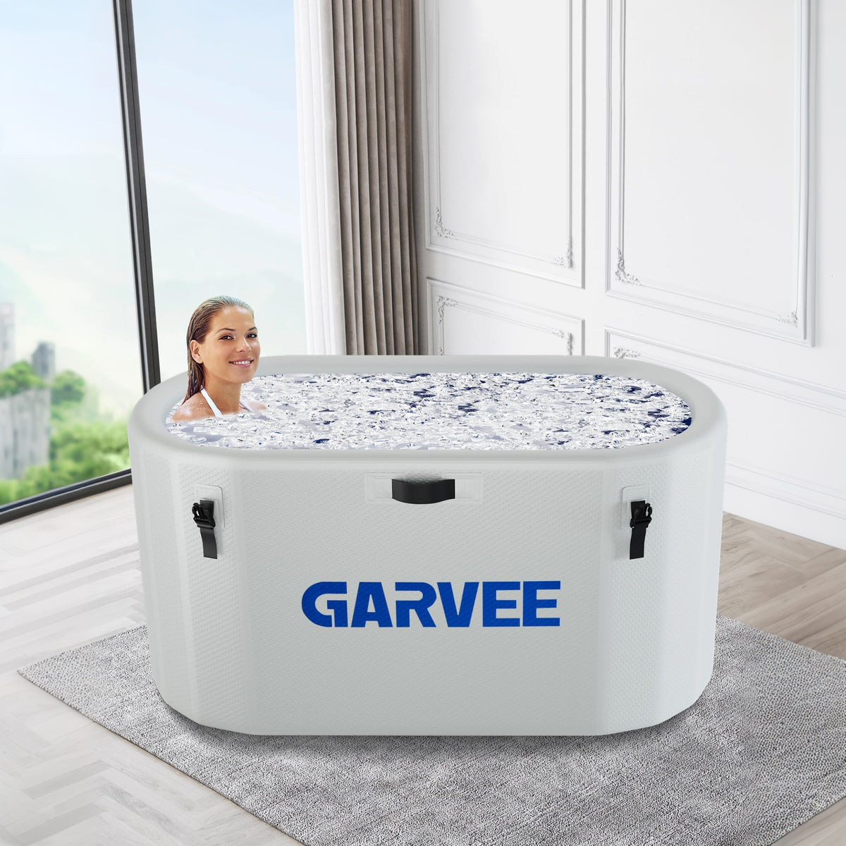 Garvee Tina de Baño de Hielo para Atletas PVC Militar Inmersión Completa Compatible con Enfriadores Ligera y Portátil