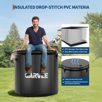Garvee Bañera de Hielo Inflable para Atletas 704 Litros 100x90 cm Terapia de Inmersión en Frío con Tapa Aislante Negro