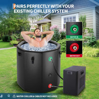 Garvee Bañera de Hielo Inflable para Atletas 704 Litros 100x90 cm Terapia de Inmersión en Frío con Tapa Aislante Negro
