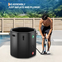 Garvee Bañera de Hielo Inflable para Atletas 704 Litros 100x90 cm Terapia de Inmersión en Frío con Tapa Aislante Negro