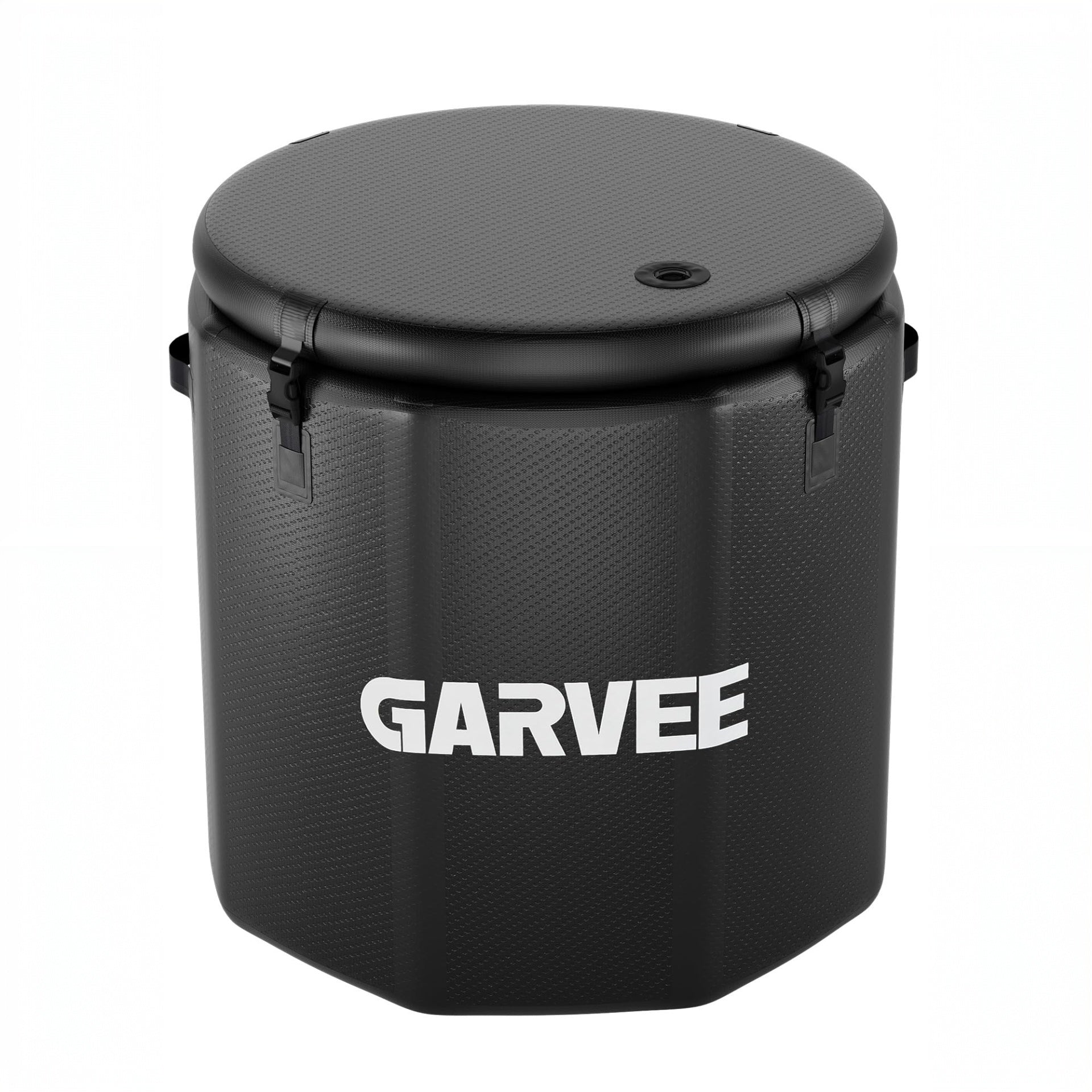 Garvee Bañera de Hielo Inflable para Atletas 704 Litros 100x90 cm Terapia de Inmersión en Frío con Tapa Aislante Negro