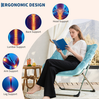 Garvee Silla Saucer De Piel De Conejo Plegable Cómoda Con Estructura Metálica Para Dormitorio Y Sala Compacta