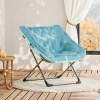 Garvee Silla Saucer De Piel De Conejo Plegable Cómoda Con Estructura Metálica Para Dormitorio Y Sala Compacta