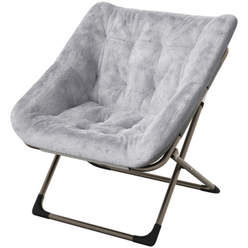 Garvee Silla Plegable Saucer para Adultos con Cojín de Piel Sintética, Respaldo Alto Ergonómico, Estructura de Acero, para Dormitorios y Apartamentos, Compacta y Cómoda