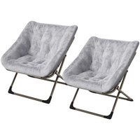 Garvee Silla Plegable Saucer para Adultos con Cojín de Piel Sintética, Respaldo Alto Ergonómico, Estructura de Acero, para Dormitorios y Apartamentos, Compacta y Cómoda
