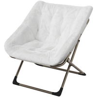 Garvee Silla Plegable Saucer para Adultos con Cojín de Piel Sintética, Respaldo Alto, Estructura de Acero, para Apartamentos y Dormitorios, Compacta y Cómoda