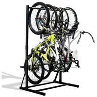 Garvee Soporte para 5 Bicicletas, Estante de Almacenamiento Ajustable con Revestimiento de PVC, Capacidad Máxima 136kg, para Garaje, Interior y Exterior