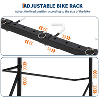 Garvee Soporte para 5 Bicicletas, Estante de Almacenamiento Ajustable con Revestimiento de PVC, Capacidad Máxima 136kg, para Garaje, Interior y Exterior