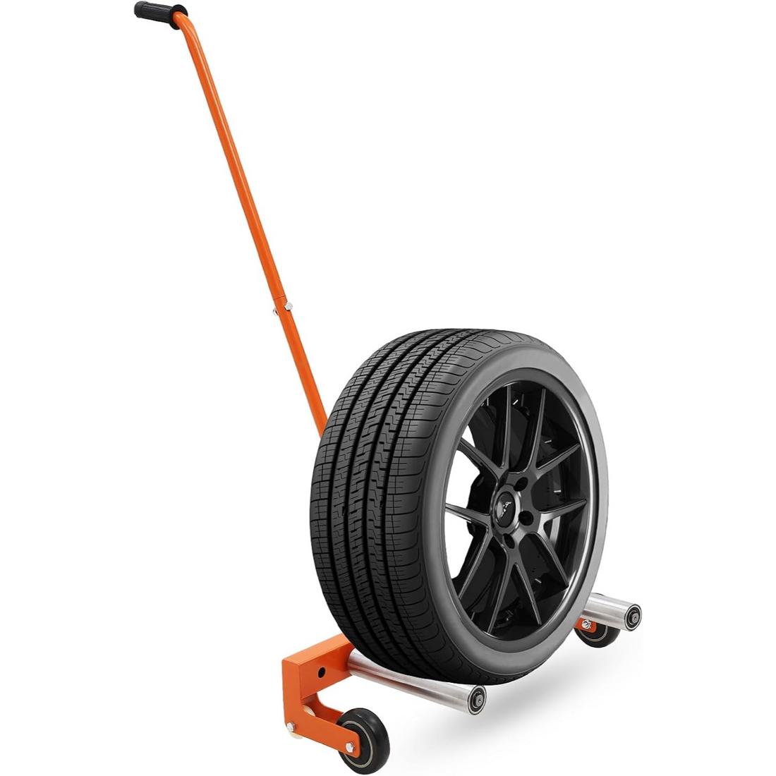 Garvee Carretilla para Neumáticos de Acero al Carbono con 3 Niveles de Ajuste y Capacidad de 159 kg para Transporte en Taller y Garaje