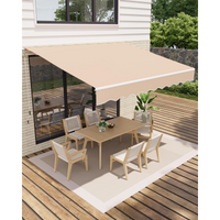 Garvee Toldo Articulado 400x250cm Protección UV50+ Resistente Agua Manivela Soporte Pared Terraza Balcón Ajustable