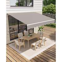 Garvee Toldo Articulado 400x250 cm Protección UV50+ Resistente al Agua Manivela Soporte de Pared Ajustable para Terraza y Balcón