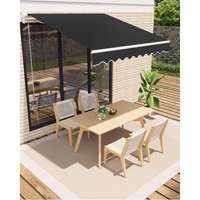 Garvee Toldo Articulado 350x250 cm Protección UV50+ Resistente al Agua con Manivela y Soporte de Pared para Terraza y Balcón Ajustable