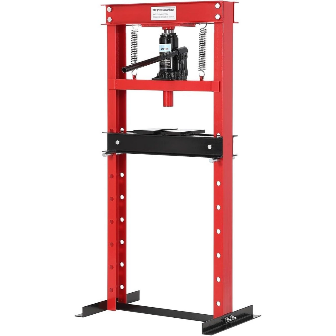 Garvee Prensa Hidráulica 6 Toneladas Marco H Ajustable Acero Carbono Reforzado Uso Taller Automotriz