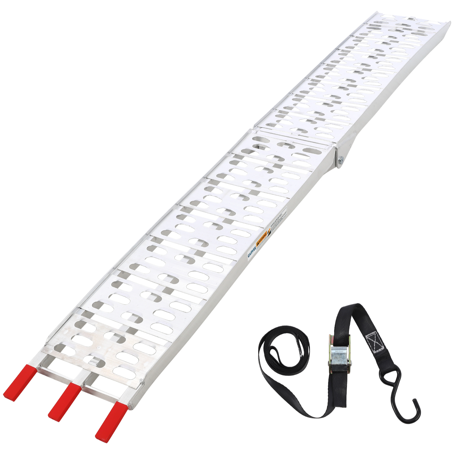 Garvee Rampa de Aluminio Plegable 226 cm para Motocicletas y ATV Carga Máxima 340 kg con Correas de Seguridad para Camionetas y Remolques