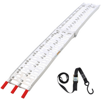 Garvee Rampa de Aluminio Plegable 226 cm para Motocicletas y ATV Carga Máxima 340 kg con Correas de Seguridad para Camionetas y Remolques