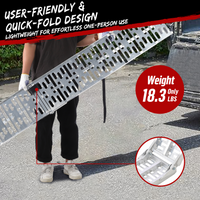 Garvee Rampa de Aluminio Plegable 226 cm para Motocicletas y ATV Carga Máxima 340 kg con Correas de Seguridad para Camionetas y Remolques