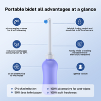 Garvee Bidé para Inodoro de Diseño Ultrafino 6 mm con Doble Mando Cromado y Doble Boquilla Autolimpiable Presión Ajustable para Higiene Íntima y Hemorroides
