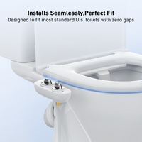 Garvee Bidé para Inodoro de Diseño Ultrafino 6 mm con Doble Mando Cromado y Doble Boquilla Autolimpiable Presión Ajustable para Higiene Íntima y Hemorroides