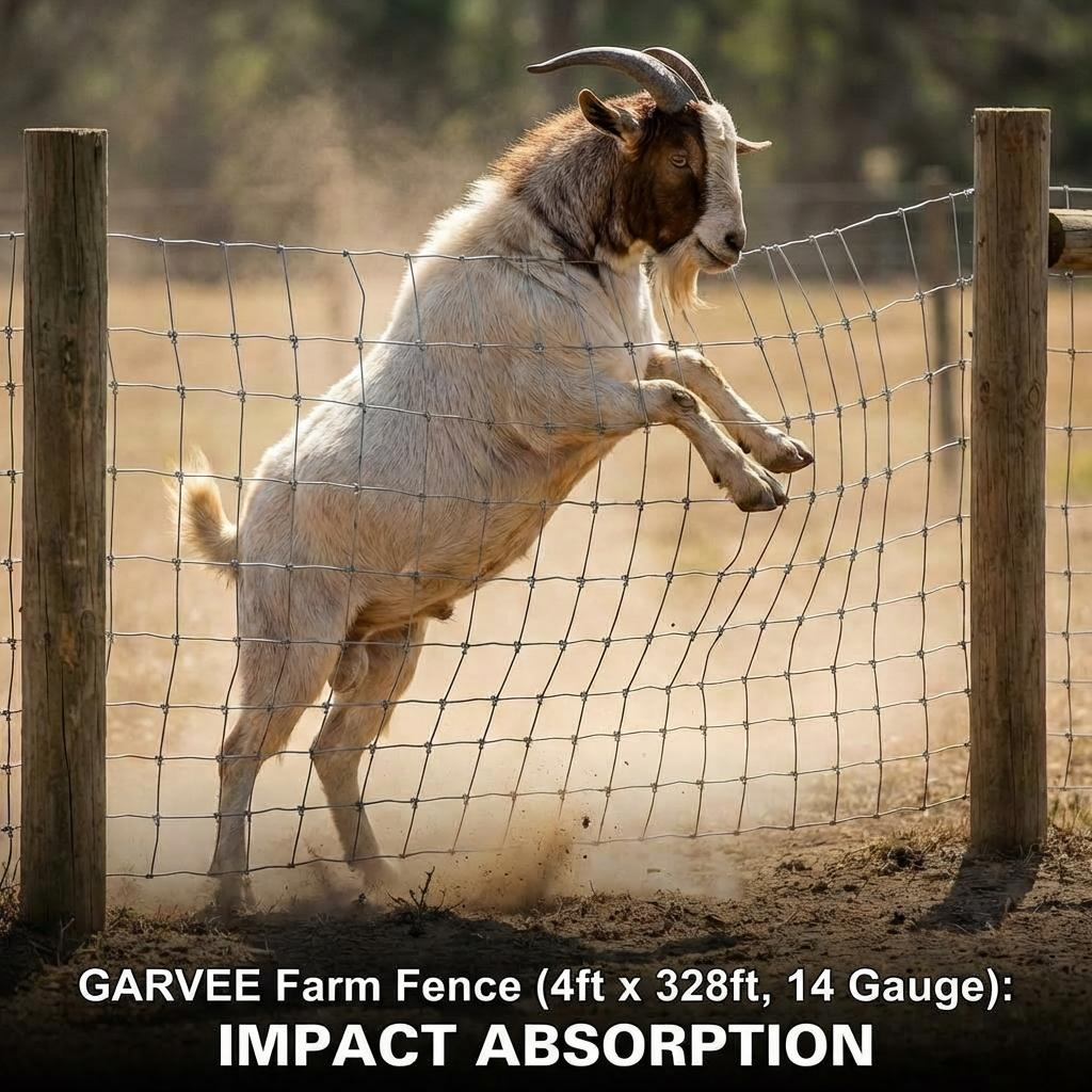 Garvee Malla Ganadera 1.2x100m de Alambre Galvanizado Electrosoldado para Fincas