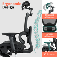 Garvee Silla de Oficina Ergonómica de Malla: Soporte Lumbar Ajustable, Transpirable y Robusta. Ideal para Teletrabajo y Despacho Profesional en Casa