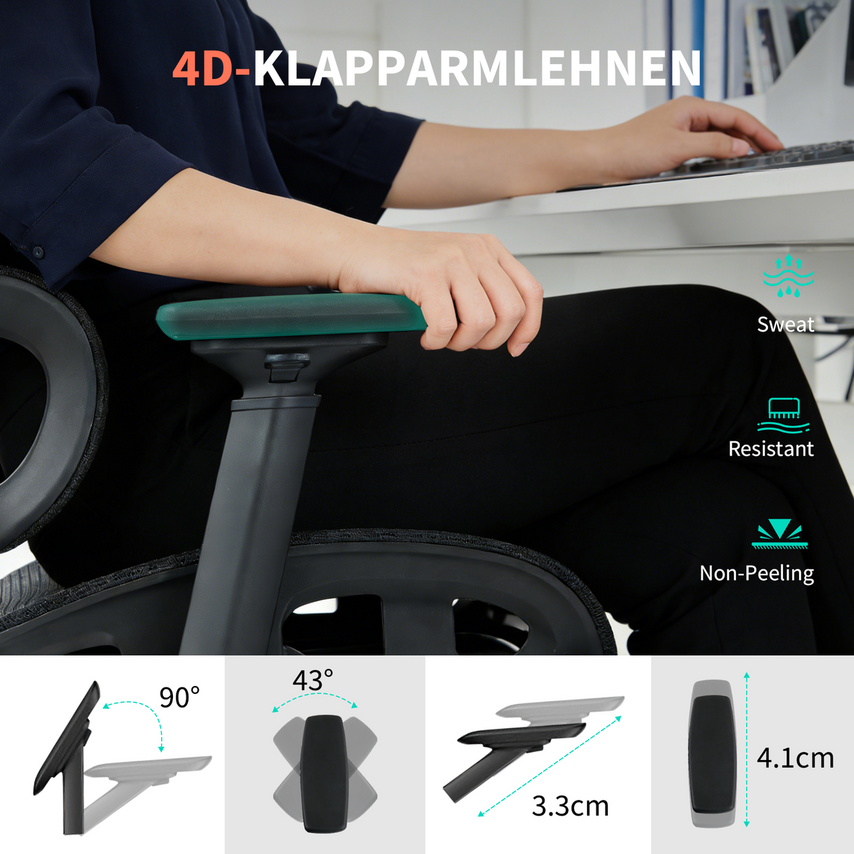 Garvee Silla de Oficina Ergonómica de Malla: Soporte Lumbar Ajustable, Transpirable y Robusta. Ideal para Teletrabajo y Despacho Profesional en Casa